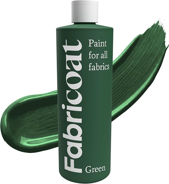 Fabricoat Green Fabric Upholstery Paint & Dye | 500ml / 17 fl oz | Restore or by Fabricoat