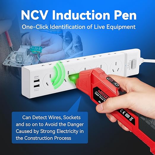 NOYAFA NF-827 AC Circuit Breaker Finder, New Upgraded Quickly Identify 90-120V NCV Circuit Breaker Finder Tool Kit with Integrated GFCI Outlet Tester, Electric Tester with Storage Case, Flashlight