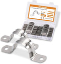 60PCS M32 Stainless Steel Rigid Pipe Strap for 1-1/4 Inch Hose OD, Rigid Pipe Strap, 2 Holes Cable U Bracket, Tube Strap Tension Clips, U-Tube Clamp