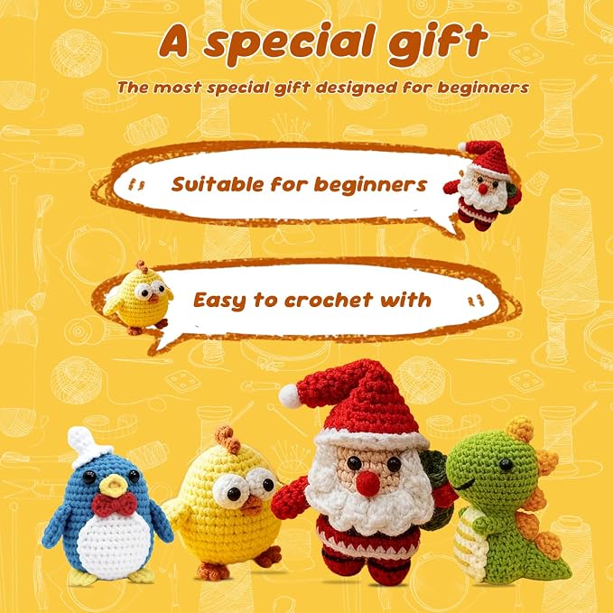 LIVIKEY 6Pcs Crochet Kit for Beginners Easy Arts and Crafts Set for Adults & - Image 8