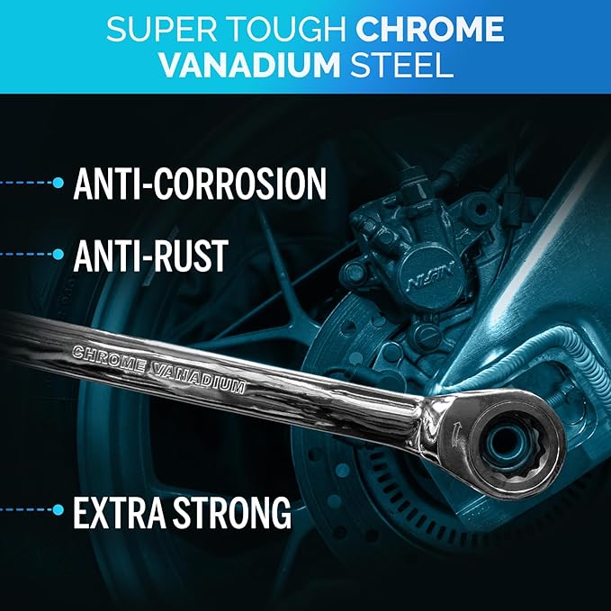TOOLGUARDS Ratcheting Wrench Set 26pcs - Metric and Standard - With Rack Organizer - Wrenches - Combination Ratchet Wrench Set - 100% Lifetime Satisfaction Guarantee