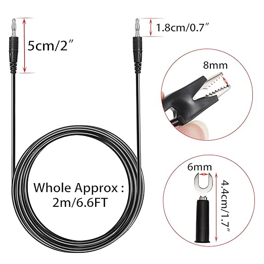 Sumnacon 4 in 1 Banana Plug Alligator Clip Pure Copper Fork Test Lead, 9.8 Ft Multimeter Flexible Test Lead Wire Cable with Protective Jack Copper Clamps for Electrical Testing 1000V/15A