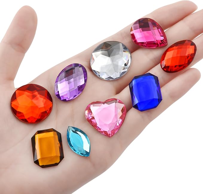 120PCS Craft Gems Jewels, Colorfull Acrylic Flatback Rhinestones - Image 4