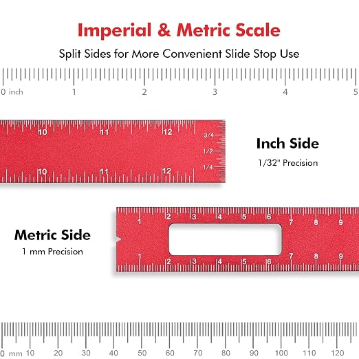 3PCS Woodworking Ruler Set, Precision Measuring Tool - Image 4