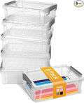 Sooez 6 Pack Extra Large Pencil Box, Plastic Pencil Case Crayon Box, Stackable by Sooez