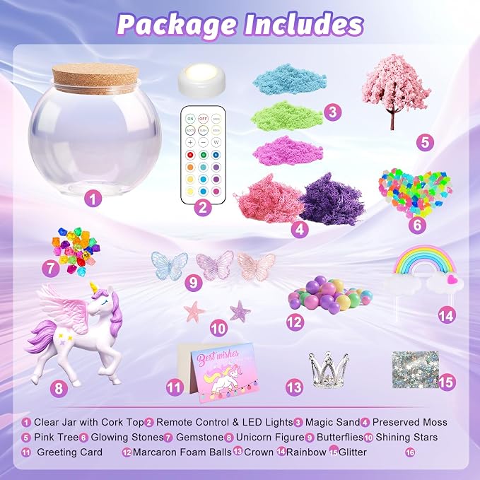 Unicorn Light-Up Terrarium Kit for Kids - Image 4