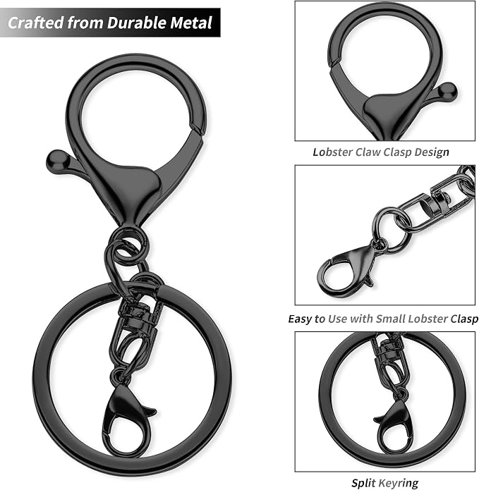 Gkeygo 10 Pack a Set Metal Lobster Claw Clasps and Key Rings, Key Chain - Image 4