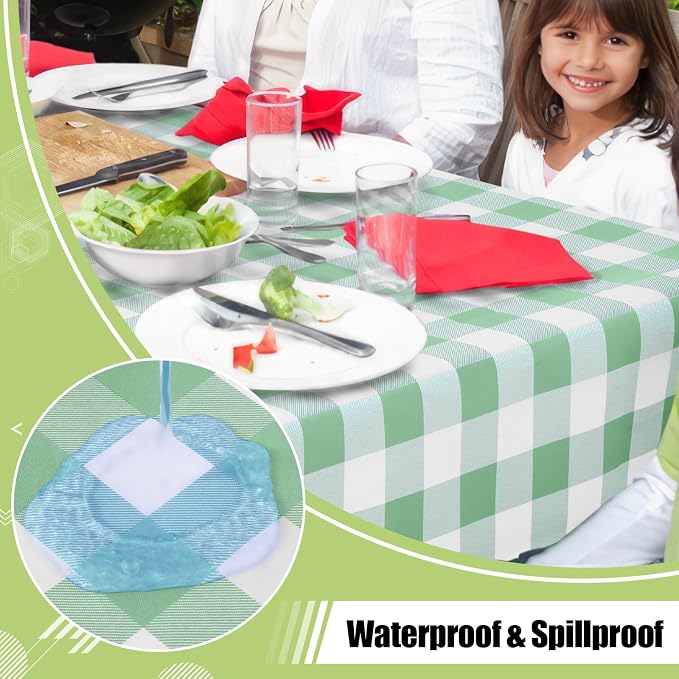 Smiry Rectangle Table Cloth, Waterproof Vinyl Tablecloths - Image 2
