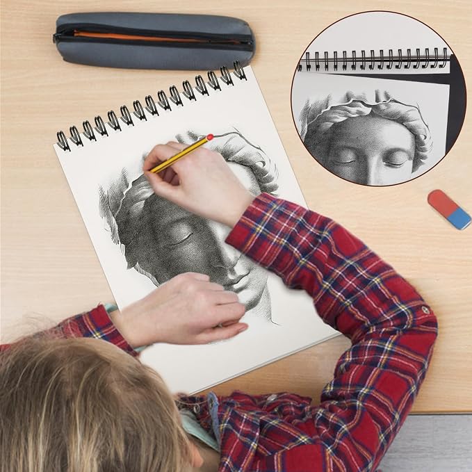 10 Pack Small Sketch Book, 5.5x8.5 Inch Top Spiral Sketchbook 60 Sheets Each - Image 5