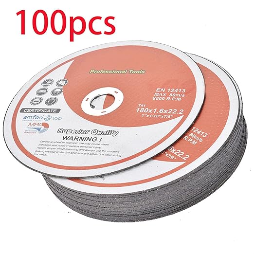 findmall 100 Pack 7" x1/16 x7/8" Cut-Off Wheel - Metal & Stainless Steel Cutting Discs