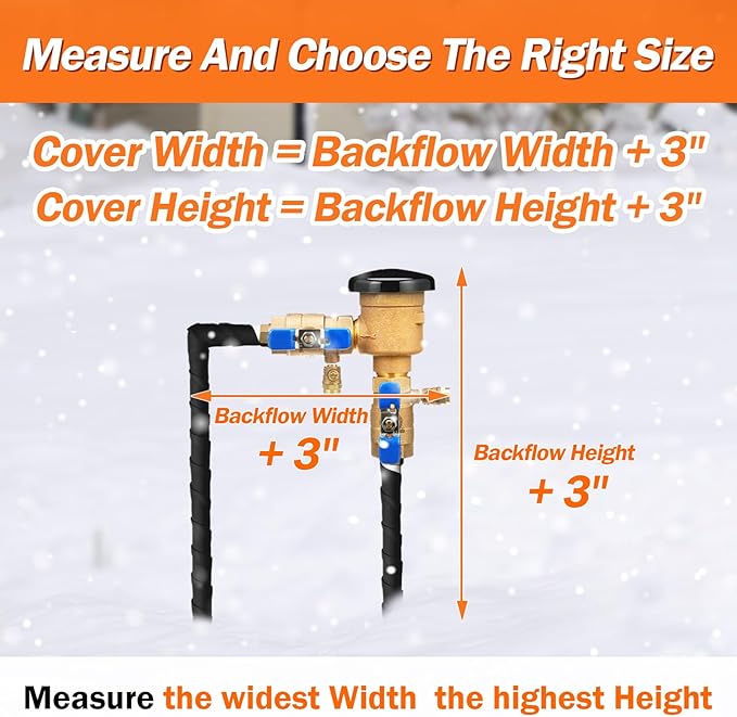 TOHONFOO Backflow Preventer Pipe Insulation Cover (5°F) - Irrigation Sprinkler Valve Insulated Pouch - Water Well Pump Cover - Sturdy 5 Layers for Winter Freeze Protection, 40" W x 36" H, Beige