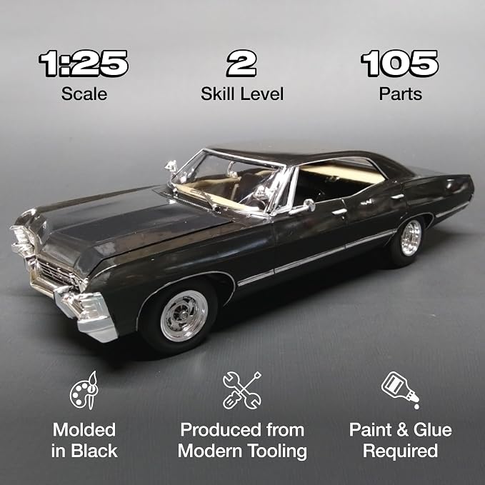 AMT 1967 Chevy Impala 4-Door Supernatural 1:25 Scale Model Kit - Image 3