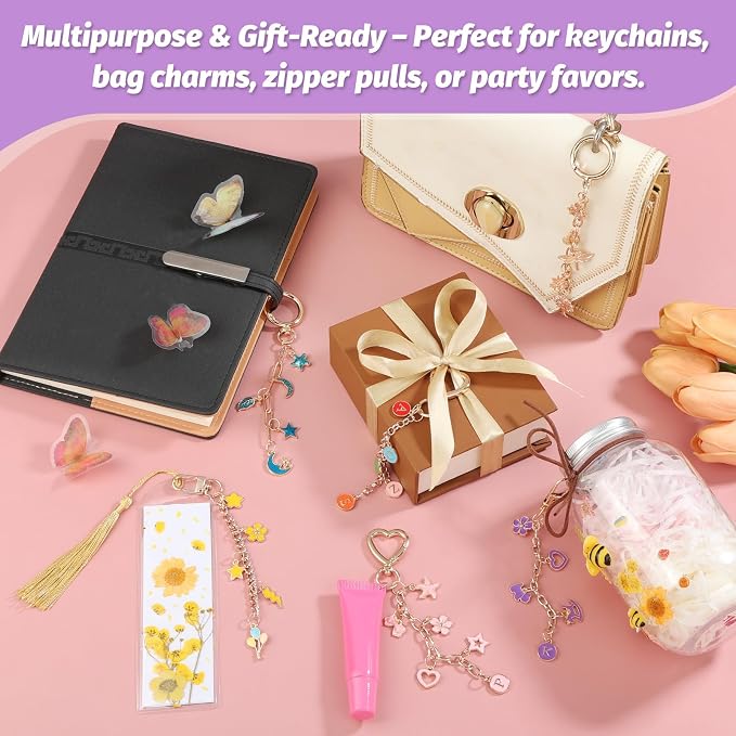 selizo 404Pcs Charms Lip Gloss Keychain Making Kit, DIY Craft Supplies - Image 5