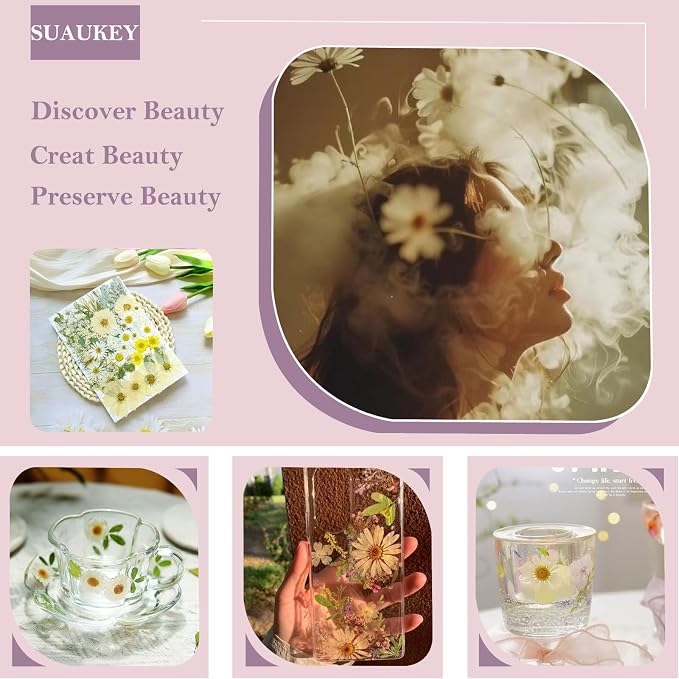 84 Pcs White Dried Pressed Flowers - Image 3