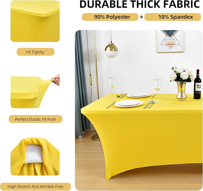 2-Pack 6ft Spandex Table Covers - Image 2