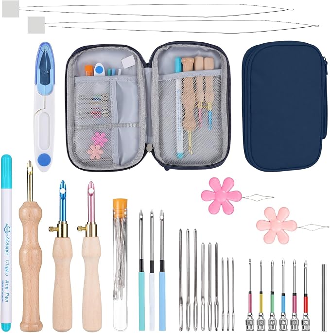 29 Pcs Punch Needle Embroidery Kit, Complete Set by Needbrock
