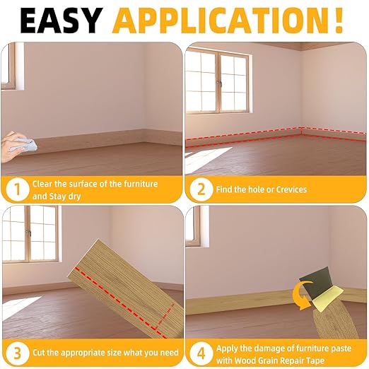 GSCIT Club Oak Wallpaper, 24 inch X 25ft Self Adhesive Wood Grain Repair Tape Patch for Tables, Chairs, Baseboards, Doors, Windows, Floors, Handicraft DIY.