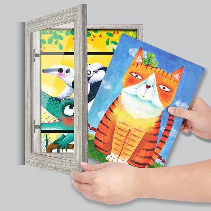 Kids Art Frames, 8.5x11 Front Opening Kids Artwork Frames Changeable, Holds 50 - Image 4
