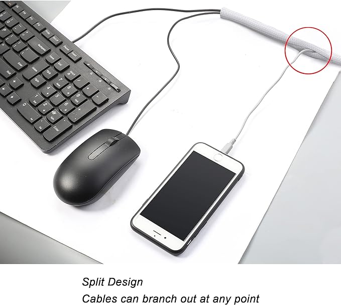 25ft - 1.25 inch Braided Cable Management Sleeve Cord Protector - Self-Wrapping - Image 3