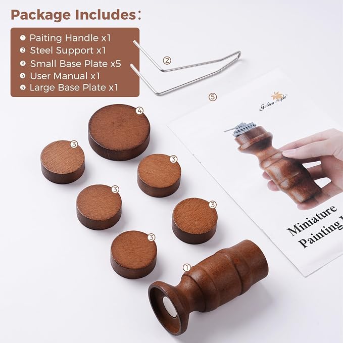 Golden Maple Miniature Painting Handle - Image 2