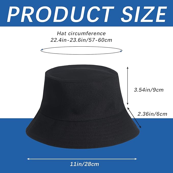Bucket Hats Bulk Solid Color DIY Blank Hat Bucket Hats - Image 6