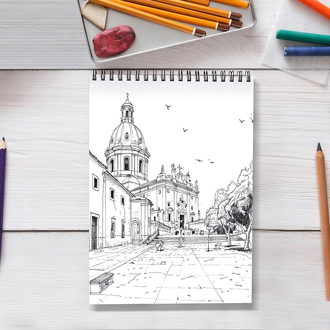 Crehatos 9" x 12" Sketch Book 100 Sheets Each, 2 Pack | Top Spiral Bound Sketch - Image 6