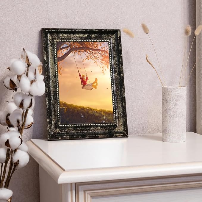 5x7 Picture Frame with Real Glass, 4 set Ornate Vintage Picture Frames - Image 5