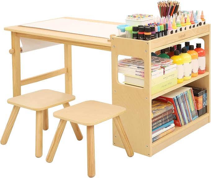 Bateso Kids Art Table and 2 Chairs Set by Bateso