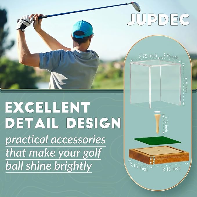 JupDec Golf Ball Display Case Clear Acrylic Memorabilia Stand Cube Holder - Image 3