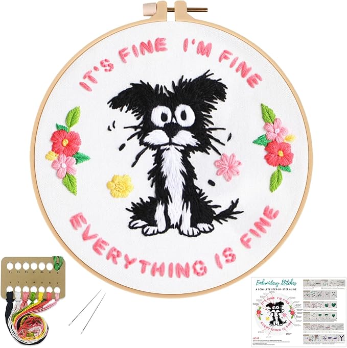 Louise Maelys Funny Dog Embroidery Kits by LouiseMaelys
