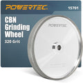 POWERTEC CBN Grinding Wheel 8 Inch 320 Grit, Bench Grinder Wheel for Sharpening HSS Tools, Lathe Tools & Chisel Set, 8" x 1" Wide, 5/8" Arbor Bench Grinder Wheels for Bench Grinder, 1 PK (15701)