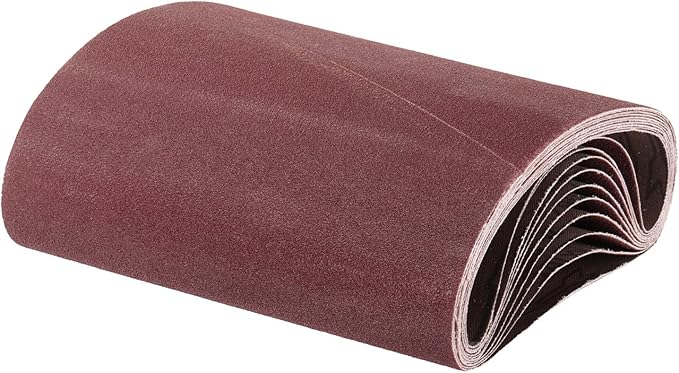 uxcell 10pcs 8" x 19" Sanding Belts 100 Grits Aluminum Oxide Abrasive Belt Sander Paper Sanding Papers for Metal Wood Grinding Polishing, Reddish Brown
