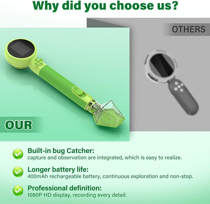 Microscope for Kids with Bug Catcher, 1080P HD Digital Handheld Portable Kids - Image 6