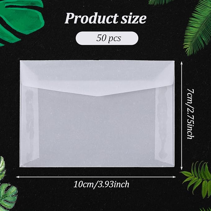 50 PCS Glassine Envelopes 3.94×2.75 Inch Translucent Vellum Envelopes - Image 2
