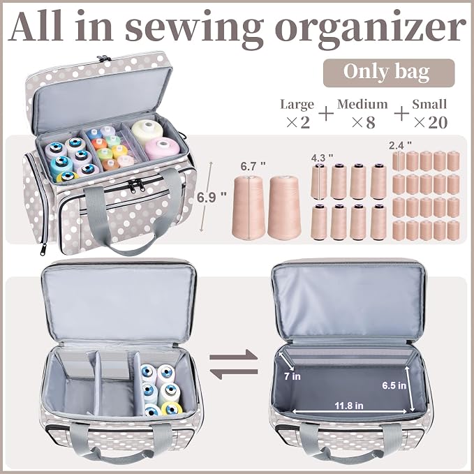 Anitor Large Sewing Supplies Organizer, Double Layer Sewing Storage Organizer - Image 2
