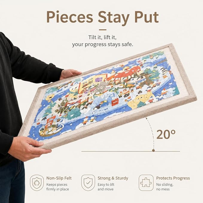 2000 Pieces Puzzle Board, 45.7x30.7 Felt Puzzle Storage Mat | Features a - Image 3