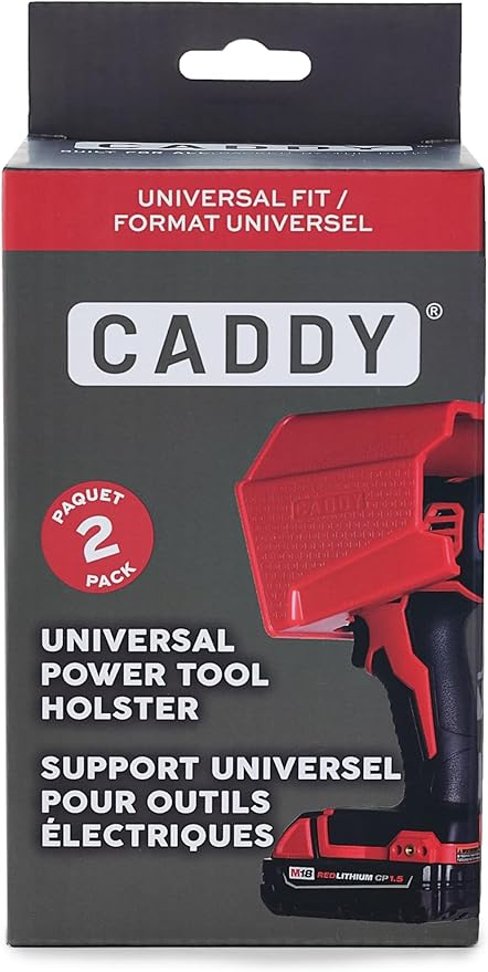 Drill Holder, Power Tool Organizer, Utility Storage Rack | Universal Wall Mount Cordless tools holder fits most drills like Milwaukee Drill (2-PACK) (Red)