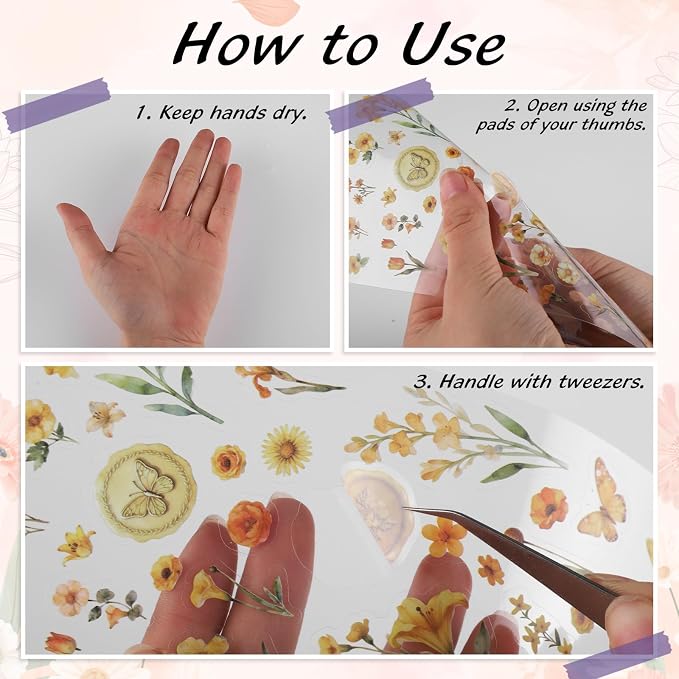 Pengxiaomei 522 Pcs Flower Stickers - Image 3