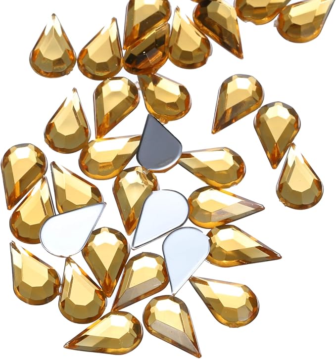 MECCANIXITY 50PCS Flat Back Acrylic Teardrop Gems 6x10mm Artificial Rhinestones - Image 4