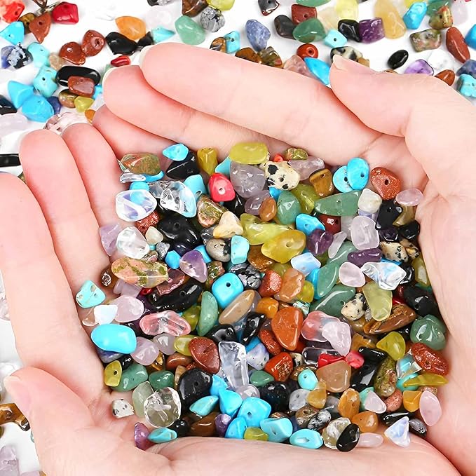 200pcs Natural Chip Stone Beads Gemstone Healing Crystal Loose Rocks Bead | - Image 3
