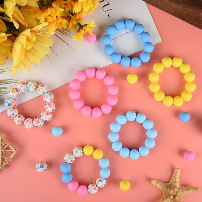 ASTARON 100 Pcs 15mm Silicone Beads - Image 4