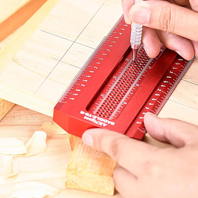 Woodworking Saddle T-Square Ruler 6in, T-Square for Carpenter Work, Layout and Measuring Tools