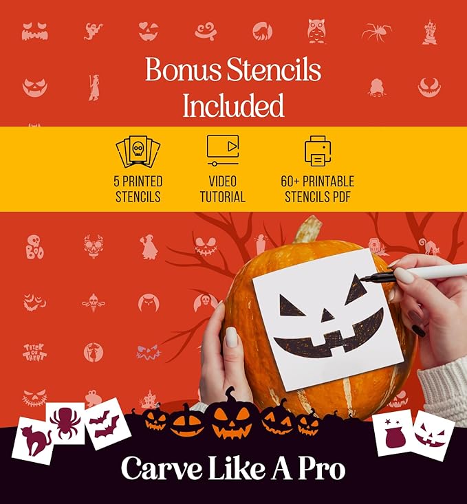 Pumpkin Carving Kit 10 pcs Acua Blue- Halloween Pumpkin Carving Kit Case - Complete Pumpkin Carving Set With Saw Pumpkin Carving Knife - Halloween Pumpkin Carving Tools