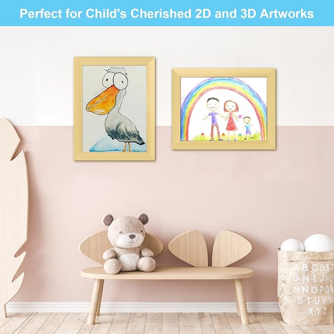 Kids Art Frames, 9x12 Front Opening Kids Artwork Frames Changeable, Holds 50 Pcs - Image 6