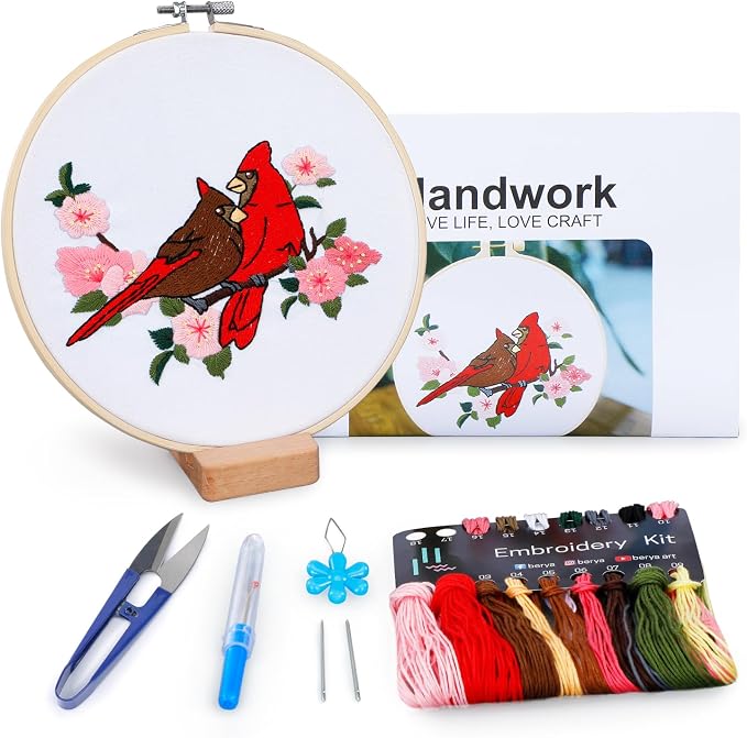 Hummingbird and Flower Embroidery Kit by BERYA