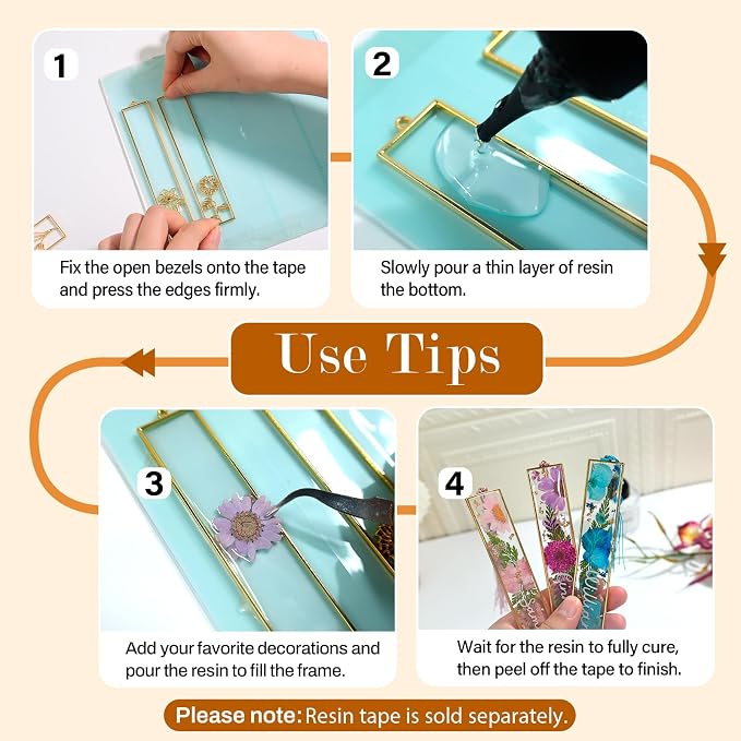 LET'S RESIN 12pcs Bookmark Bezels - Image 5