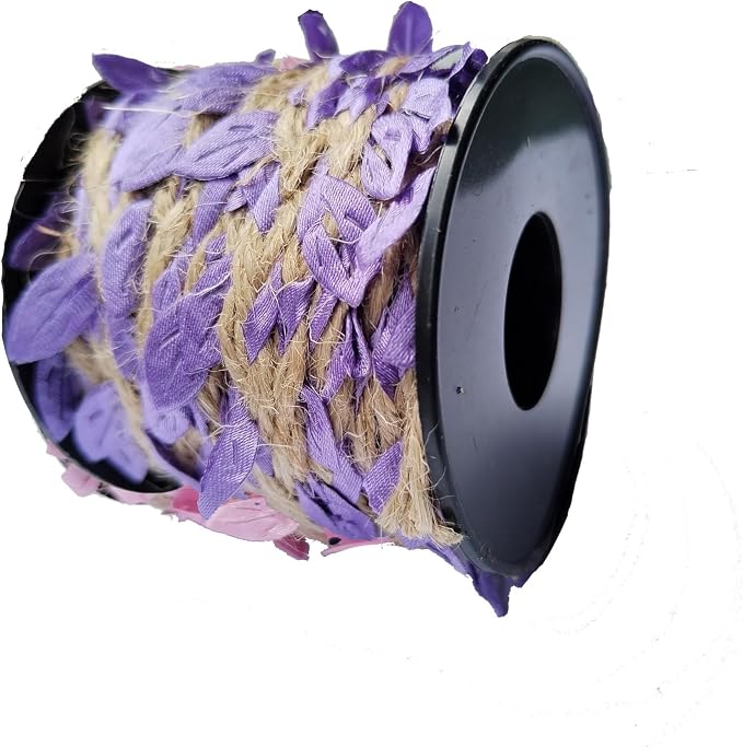33 feet Natural Twine Purple Leaf Jute 3ply 2MM Rope Hemp Burlap Ribbon String by SPDTECH