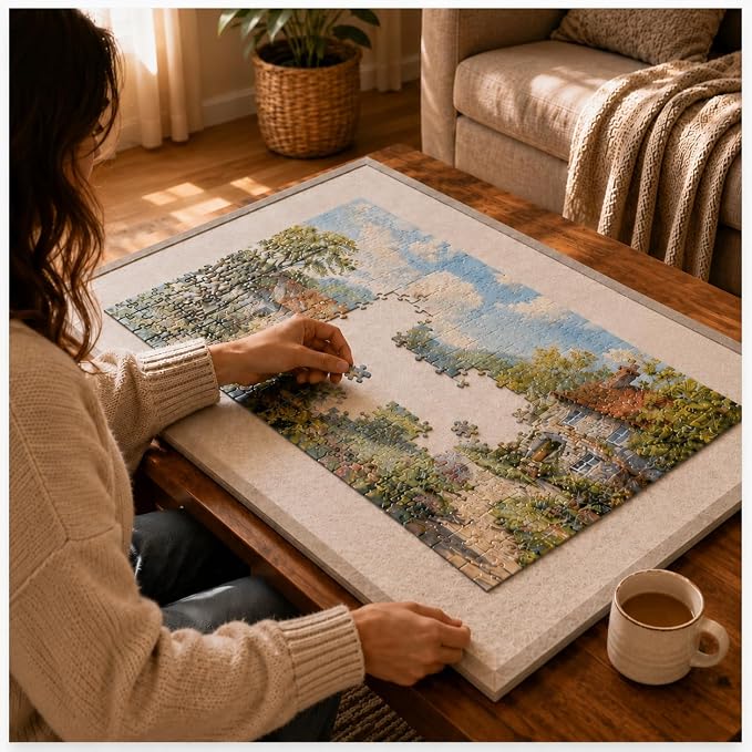 2000 Pieces Puzzle Board, 45.7x30.7 Felt Puzzle Storage Mat | Features a - Image 2