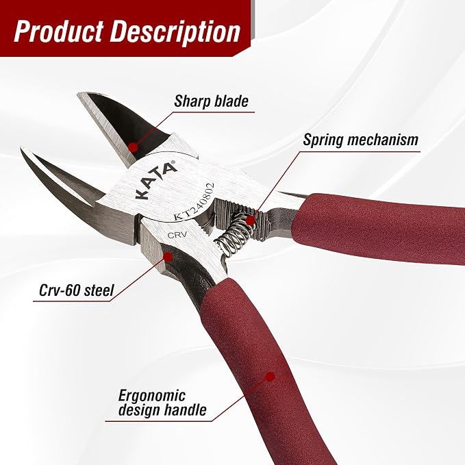 KATA 5 Inch Mini Wire Cutters and 6 Inch Side Cutter Plier - Image 3