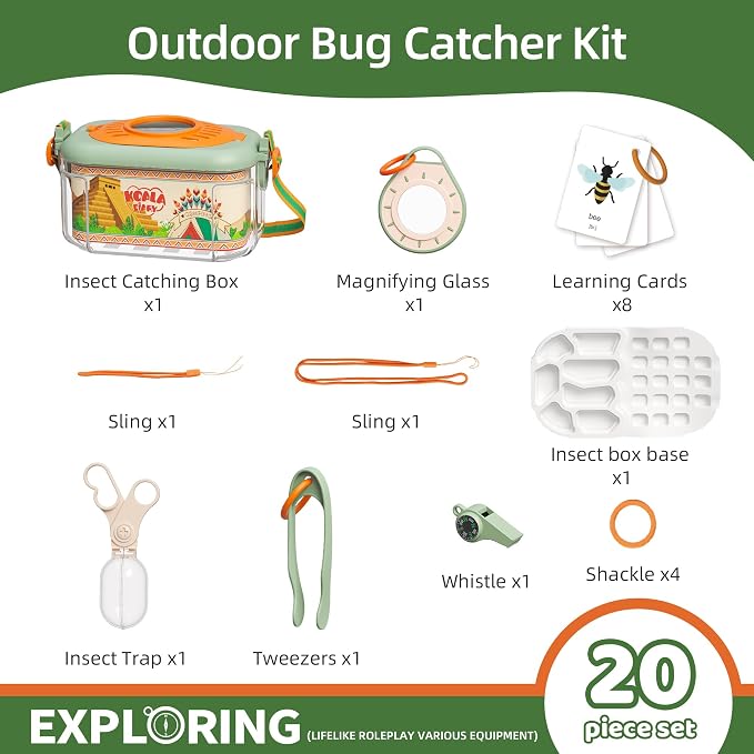 Bug Catcher for Kids Explorer Bug Catching Kit, Magnifying Glass, Whistle & - Image 2